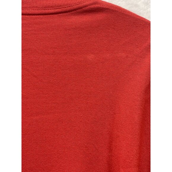 VTG Disney Mickey Minnie Embroidered Red Tshirt Womens Sz L  Pocket Long Sleeve - Picture 5 of 10